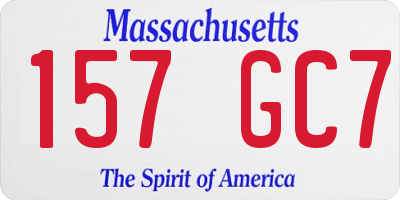 MA license plate 157GC7