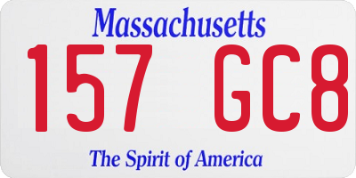 MA license plate 157GC8