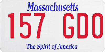 MA license plate 157GD0