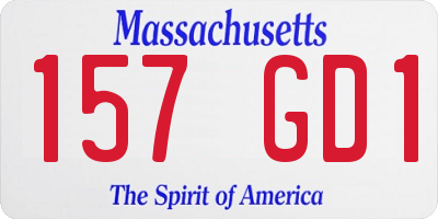 MA license plate 157GD1