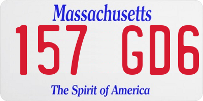MA license plate 157GD6