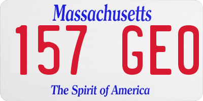 MA license plate 157GE0