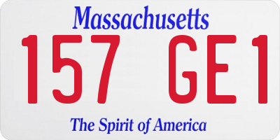 MA license plate 157GE1