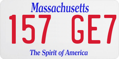 MA license plate 157GE7