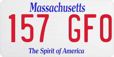 MA license plate 157GF0