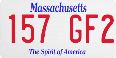 MA license plate 157GF2