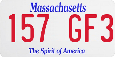 MA license plate 157GF3