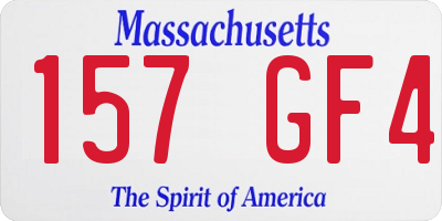 MA license plate 157GF4