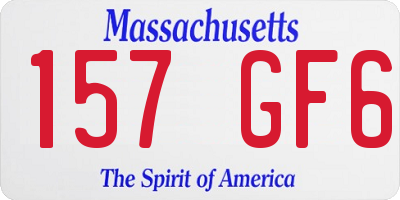 MA license plate 157GF6