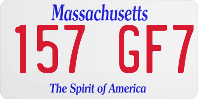 MA license plate 157GF7