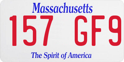 MA license plate 157GF9
