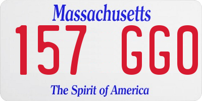 MA license plate 157GG0