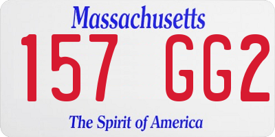 MA license plate 157GG2