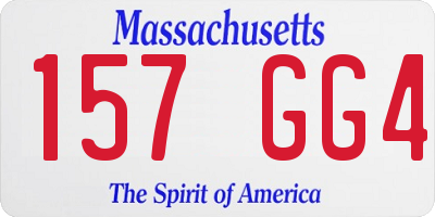 MA license plate 157GG4