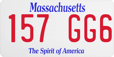 MA license plate 157GG6