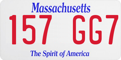 MA license plate 157GG7