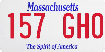 MA license plate 157GH0