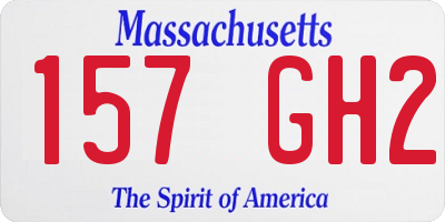 MA license plate 157GH2