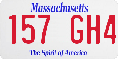 MA license plate 157GH4