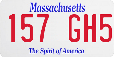 MA license plate 157GH5