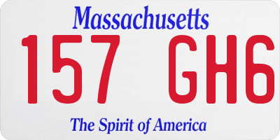 MA license plate 157GH6