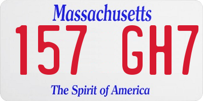 MA license plate 157GH7