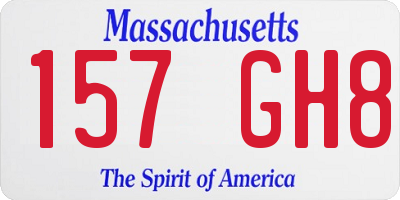 MA license plate 157GH8