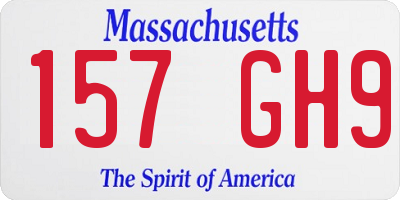 MA license plate 157GH9