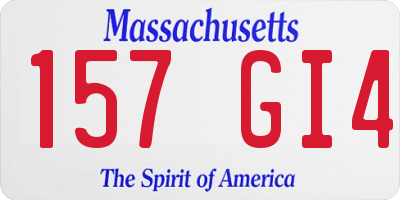 MA license plate 157GI4