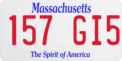 MA license plate 157GI5