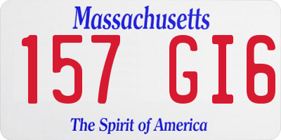 MA license plate 157GI6