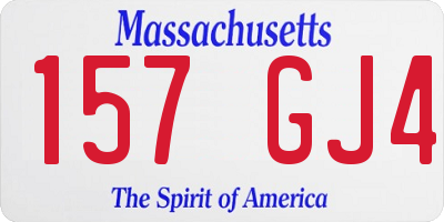 MA license plate 157GJ4