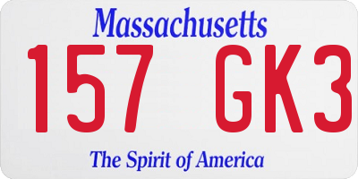 MA license plate 157GK3