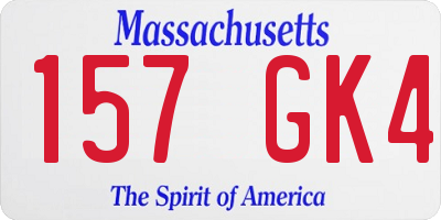 MA license plate 157GK4