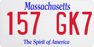 MA license plate 157GK7