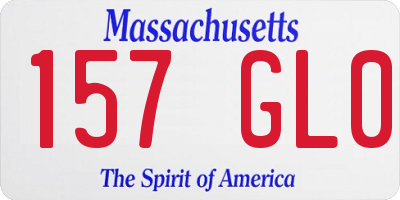 MA license plate 157GL0