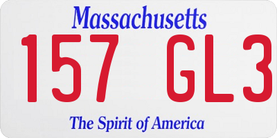 MA license plate 157GL3