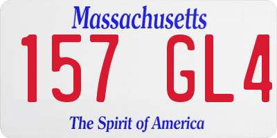 MA license plate 157GL4