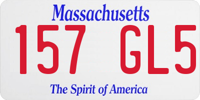 MA license plate 157GL5