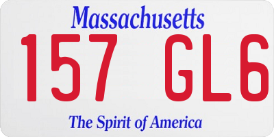 MA license plate 157GL6