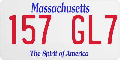 MA license plate 157GL7