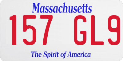 MA license plate 157GL9