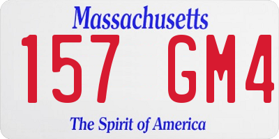 MA license plate 157GM4