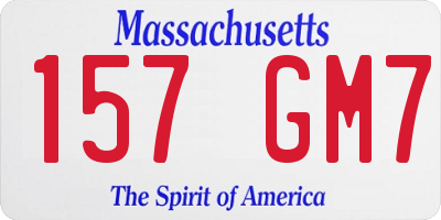 MA license plate 157GM7