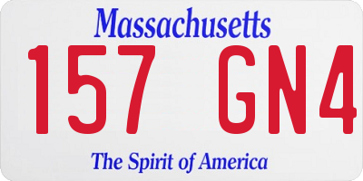 MA license plate 157GN4