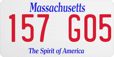 MA license plate 157GO5