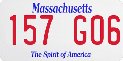 MA license plate 157GO6