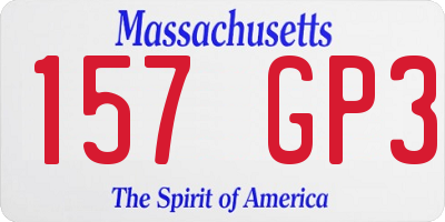 MA license plate 157GP3