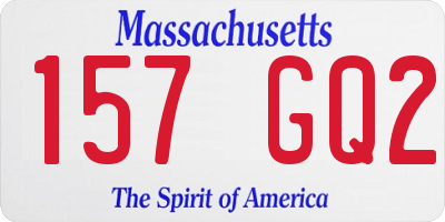 MA license plate 157GQ2