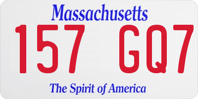 MA license plate 157GQ7